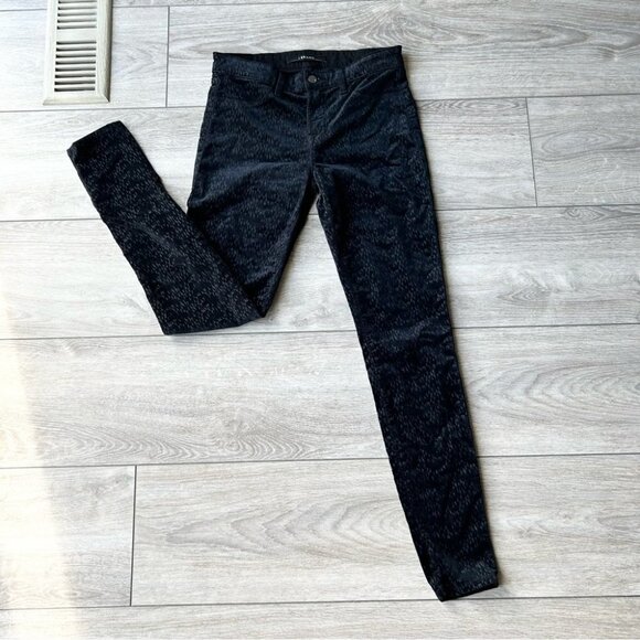 J Brand Super Skinny Printed Velour Velvet Jeans - Picture 2 of 12
